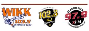WIKK, KJ Country, 9739 The X Radio logos